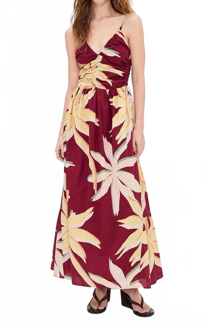 NEW RAILS palm maxi dress in red